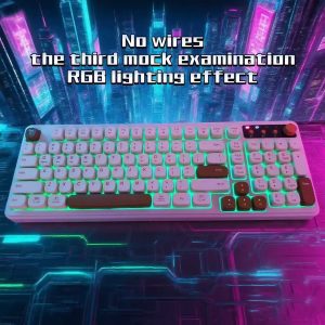 Milk coffee color,No wires, the third mock examination RGB lighting effect