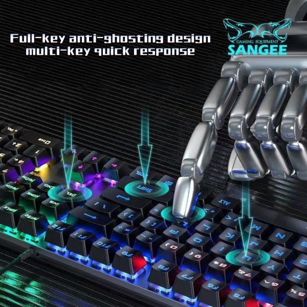 baby blue/There are connecting wires/RGB lighting effect/The buttons are detachable