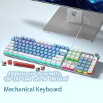 baby blue/There are connecting wires/RGB lighting effect/The buttons are detachable