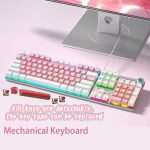 Pink/There are connecting wires/RGB lighting effect/The buttons are detachable