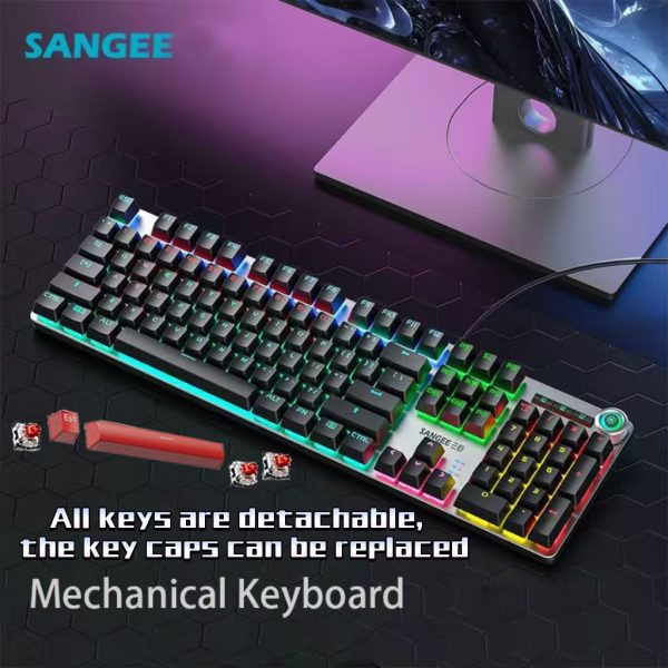 Silver black/There are connecting wires/RGB lighting effect/The buttons are detachable (Copy)